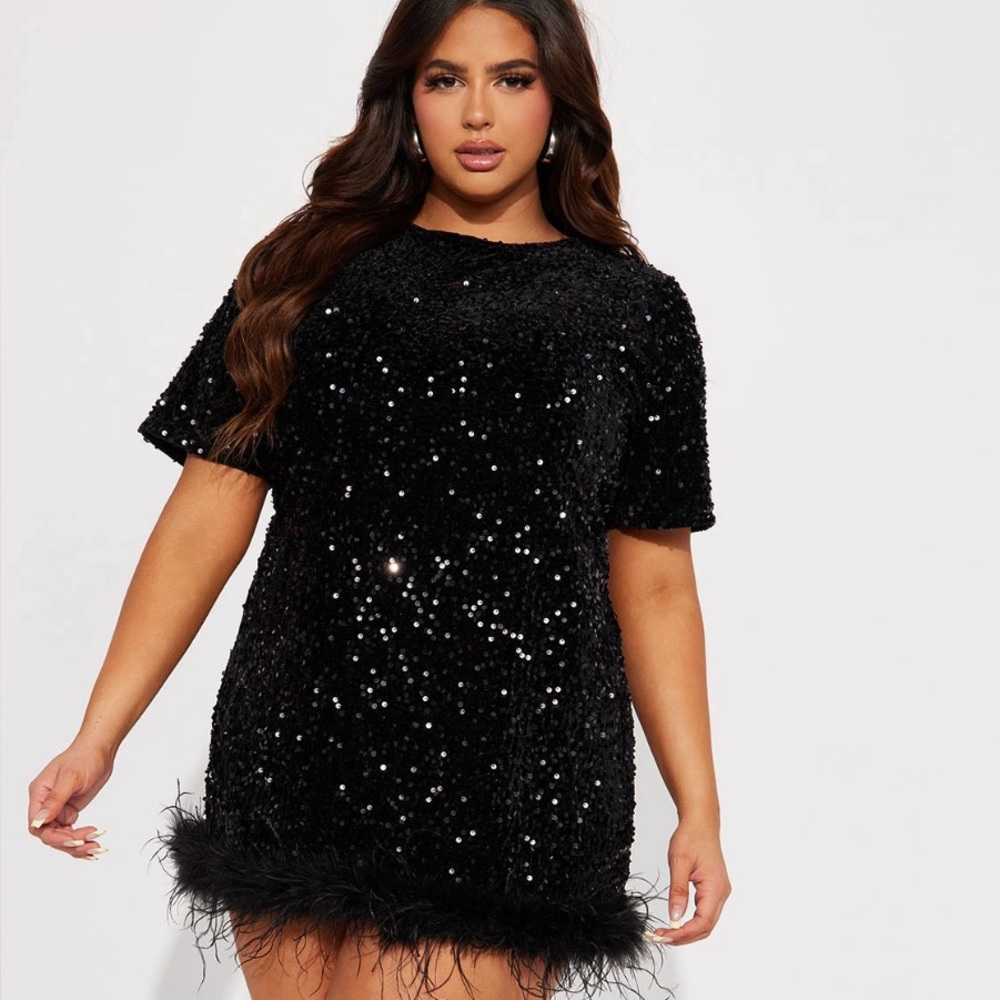 Sequin T-Shirt Mini Dress